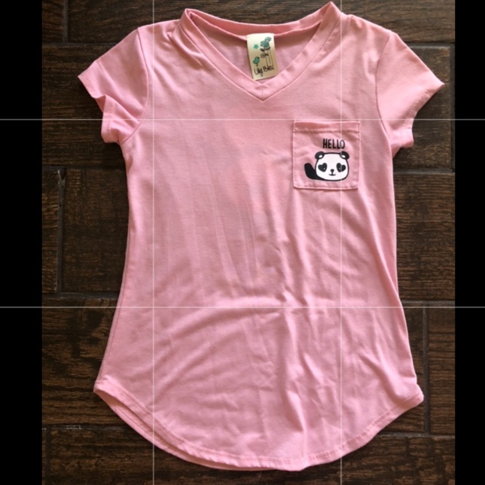 Girls pink panda shirt